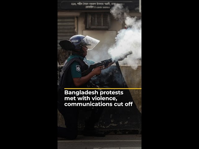 Bangladesh protest met with violence, communications cut off | AJ #shorts