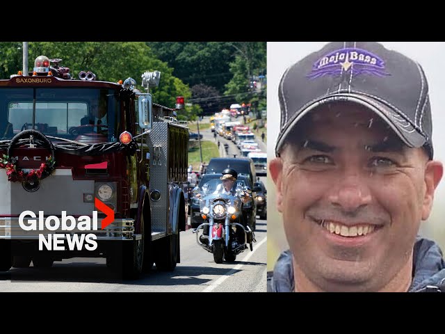 ⁣Corey Comperatore, innocent bystander killed in Trump shooting, honoured with funeral procession