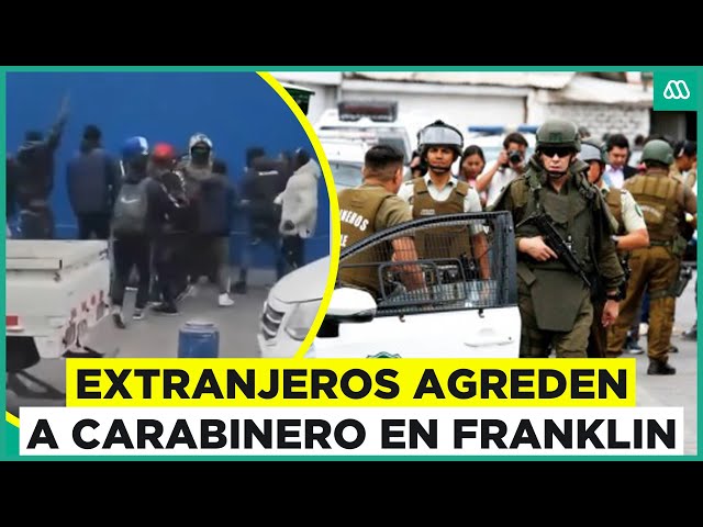 ⁣Brutal agresión a Carabineros: Grupo de extranjeros atacó a policías chilenos en el Barrio Franklin