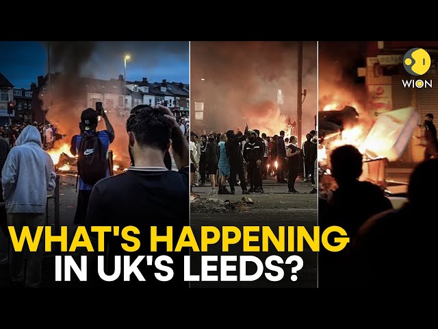 ⁣Leeds riots: Buses set on fire, police cars overturned as riots break out in UK's Leeds | WION