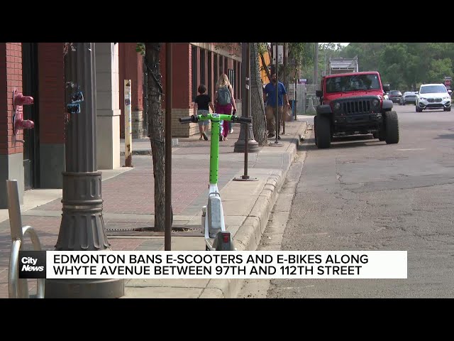 ⁣Edmonton bans e-scooters along Whyte Avenue