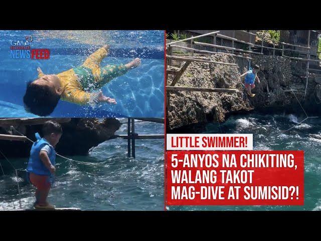 ⁣Little swimmer! 5-anyos na chikiting, walang takot mag-dive at sumisid?! | GMA Integrated Newsfeed