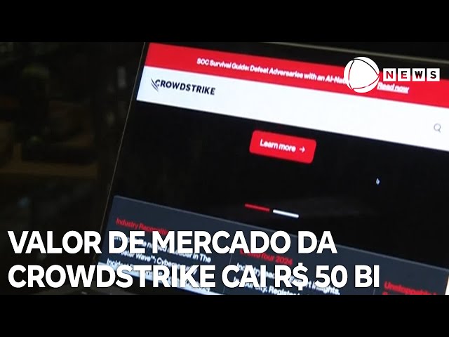 ⁣Valor de mercado da Crowdstrike cai R$ 50 bilhões na sexta-feira