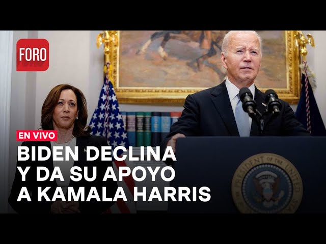 En Vivo: Biden declina a su candidatura y apoya a Kamala Harris