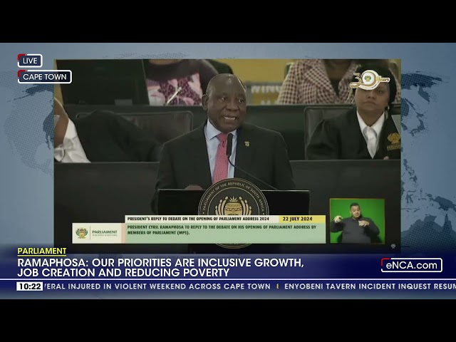 Ramaphosa - Our priorities are inclusive growth, job creation and reducing poverty