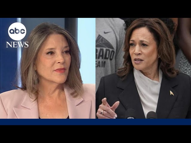 ⁣Democratic presidential candidate Marianne Williamson discusses Harris' candidacy