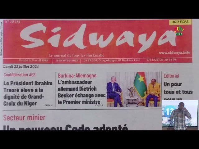 ⁣Revue de presse : les présidents Traoré et Goita distingués à la Dignité du Grand-Croix par le Niger