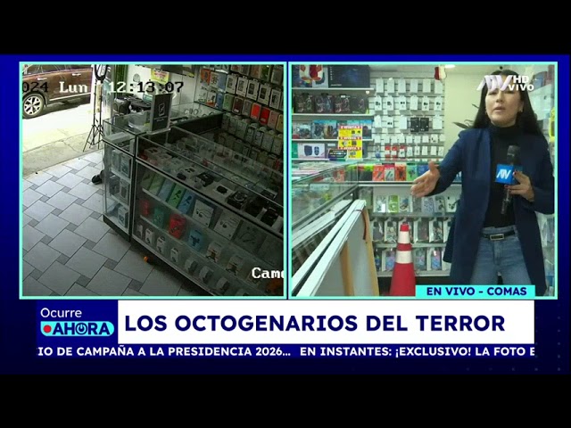 "Octogenarios del terror" roban celulares valorizados en más de S/20 mil de tienda en Coma