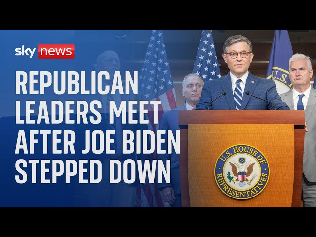 ⁣Republican leaders hold their first meeting after president Biden stepped down