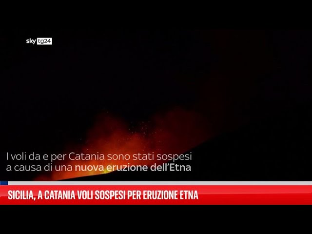 ⁣Etna, fontane di lava e nube di cenere: voli sospesi