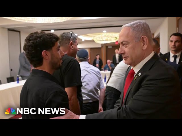⁣Netanyahu meets with families of American-Israeli hostages