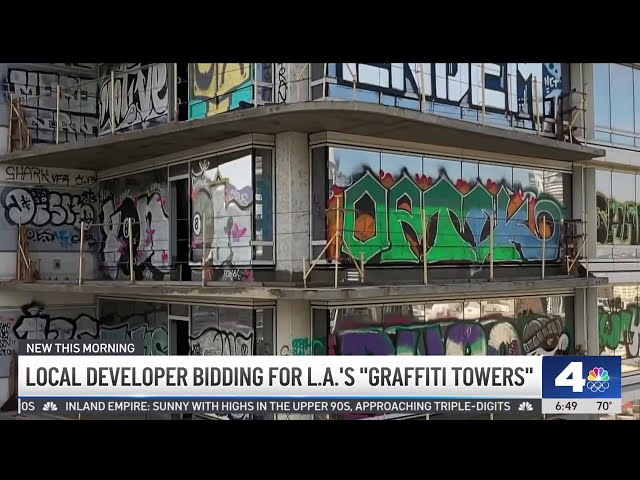 ⁣Local developer bidding for LA's 'Graffiti Towers'
