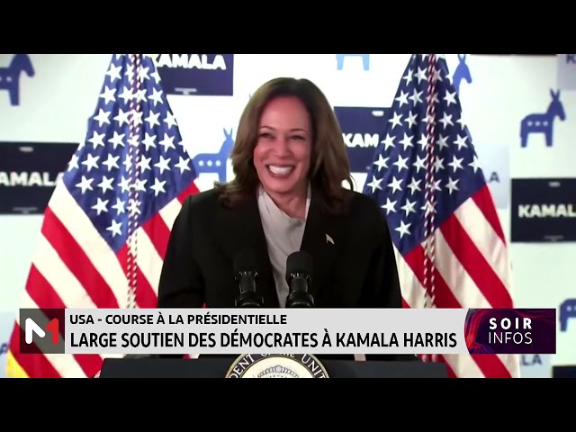 ⁣Présidentielle US : large soutien des démocrates à Kamala Harris