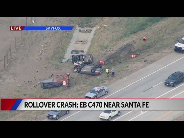 ⁣2-car rollover crash on C-470 sends 1 to the hospital