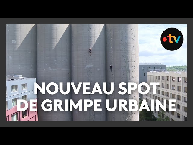 ⁣Des silos à grains transformés en murs d'escalade en plein cœur de Bordeaux