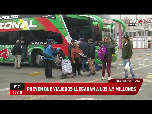 Fiestas Patrias: Prevén que más de 4 millones de turistas viajarán por el feriado largo