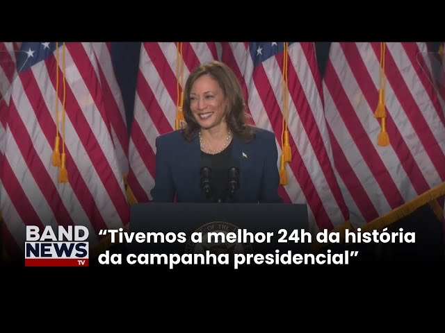 “Somos uma campanha guiada pelo povo”, diz Kamala Harris em primeiro comício | BandNews TV