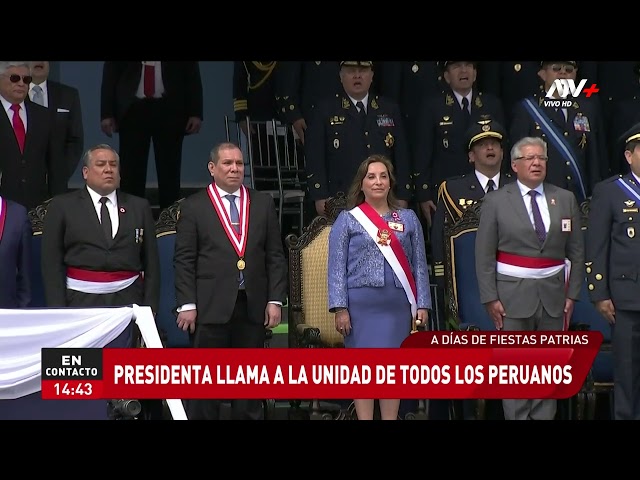 Presidenta Boluarte llama a la unidad de todos los peruanos a poco de Fiestas Patrias