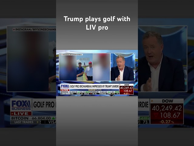 ⁣Trump impresses golf pro Bryson Dechambeau after nailing birdie in viral video #shorts