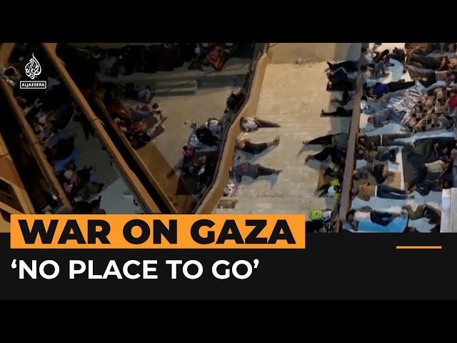 ⁣Displaced Palestinians sleep on steps of Gaza’s Nasser Hospital | Al Jazeera Newsfeed
