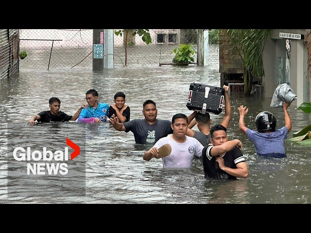 ⁣"Everything is destroyed": Typhoon Gaemi brings floods, monsoon rains to Philippines