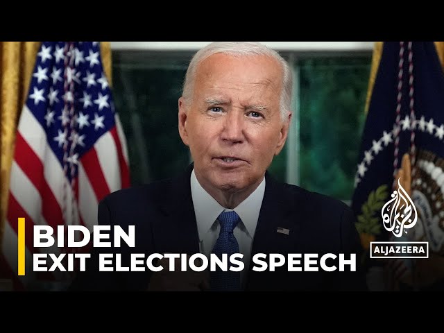 US President Joe Biden addresses the nation on his decision to end his reelection bid in Washington