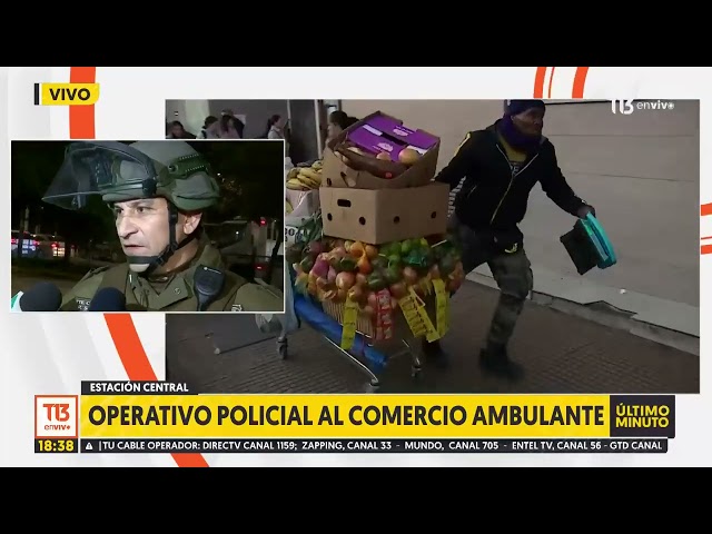 Arrojan objetos contundentes a carabineros en operativo en Estación Central