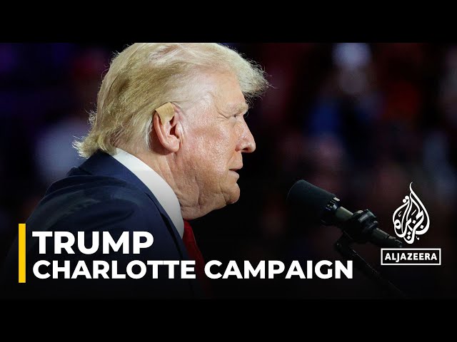 Republican presidential nominee and former US President Trump campaigns in Charlotte