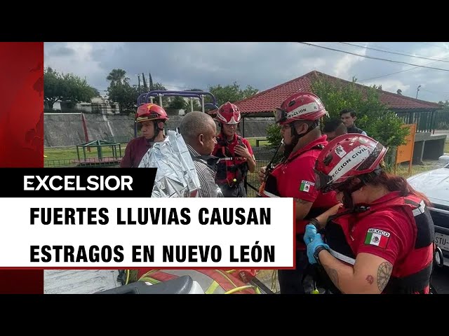 ⁣Reportan dos personas arrastradas por la corriente, tras lluvias en Nuevo León