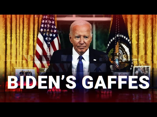 ⁣‘Orange’ Joe Biden is a bumbling mess as he delivers his withdrawal speech from the Oval Office