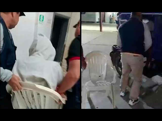 Tumbes: Hombre es ingresado de emergencia en silla de plástico cargada por el personal