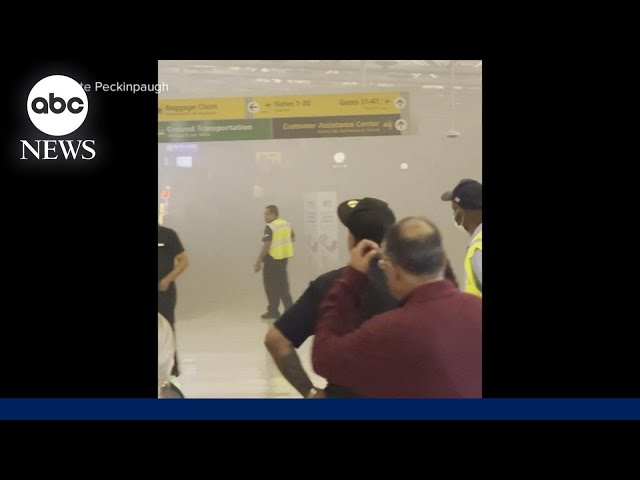 ⁣Smoke fills terminal at New York's JFK Airport, injuring 9