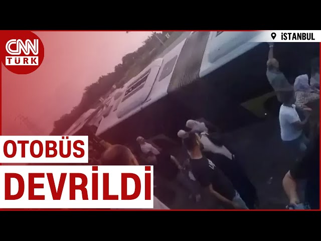 ⁣SON DAKİKA!  | Arnavutköy'de İETT Otobüsü Devrildi! O Panik Anları Kamerada...