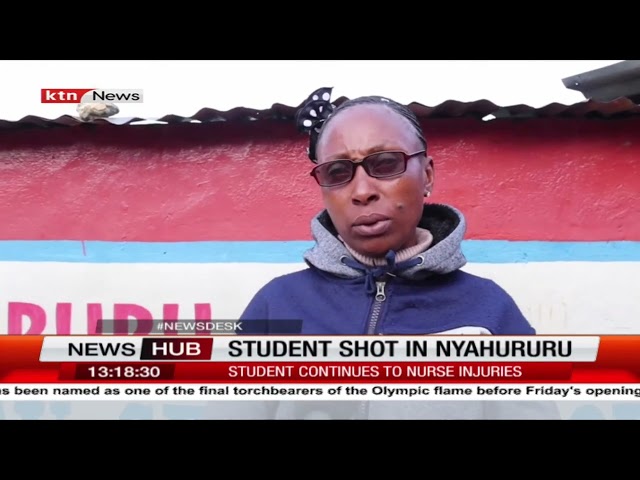⁣Form two student nursing rubber bullet injuries after was allegedly shot by police in Nyahururu