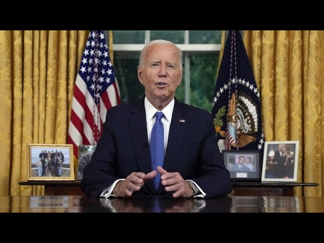 ⁣Biden delivers first speech since pulling out of presidential election race
