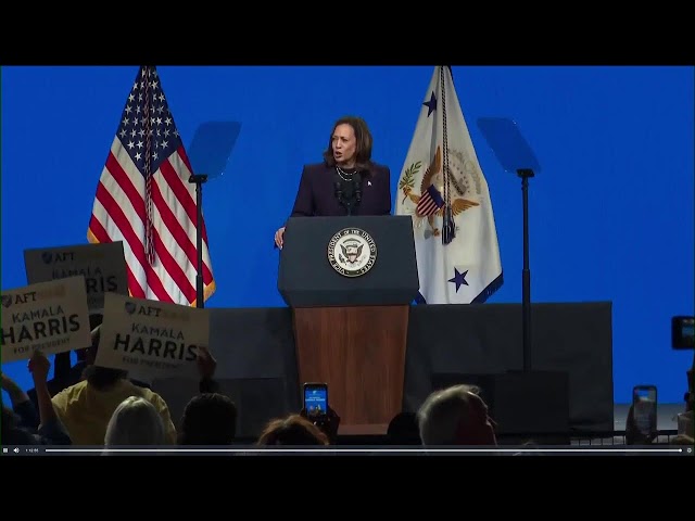 ⁣Harris continuing her presidential push with speech to teachers union