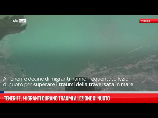 ⁣Tenerife, migranti curano traumi a lezione di nuoto