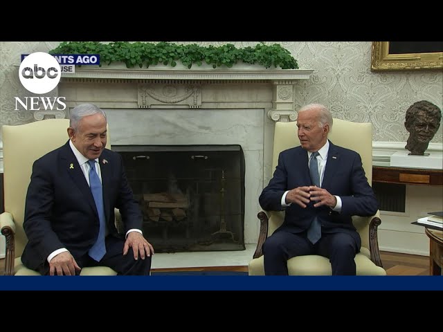 ⁣Biden and Netanyahu hold meeting at White House