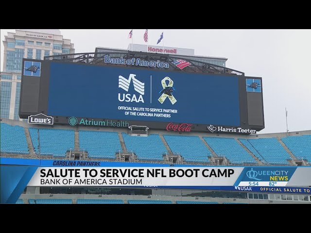 ⁣USAA Salute to Service NFL Boot Camp held at BofA Stadium