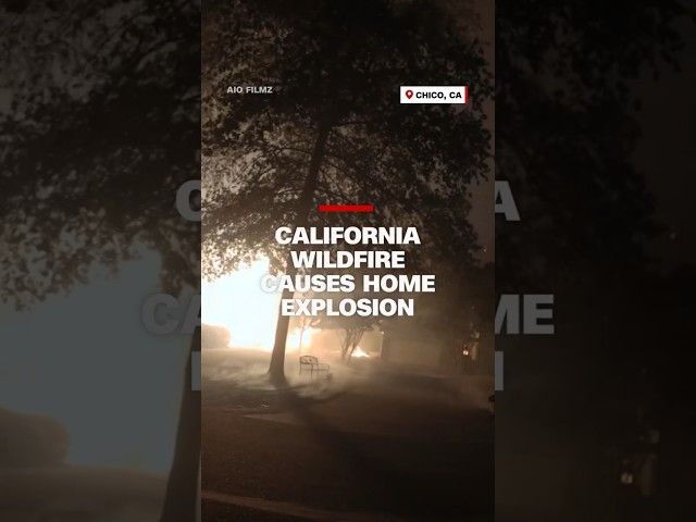 ⁣California wildfire causes home explosion