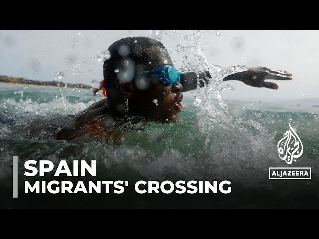 ⁣Migrants learn to swim after surviving crossing