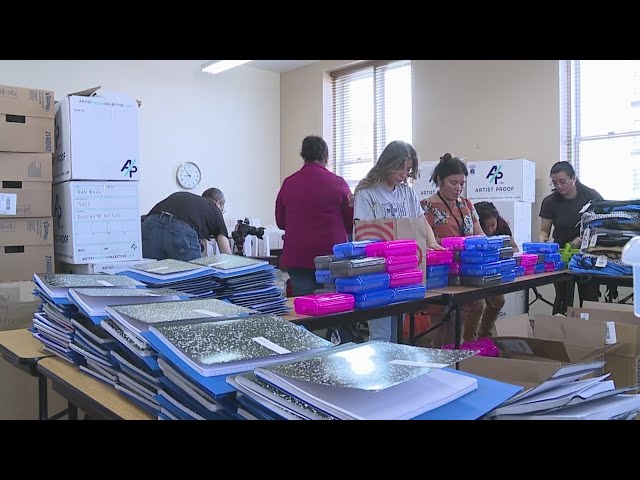 ⁣City workers help prepare school supplies for Denver Days