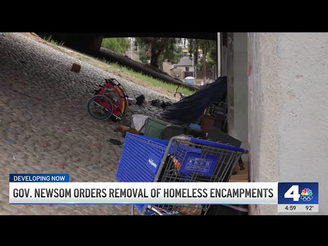 ⁣Governor Newsom orders removal of homeless encampments