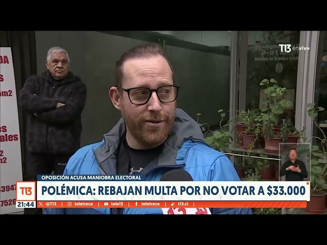 Oposición acusa maniobra electoral: rebajan multa por no votar a $33 mil pesos