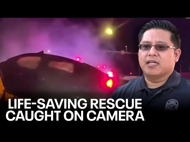 ⁣The Colony police officer recalls life-saving moment he pulled man from burning car