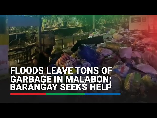 ⁣Floods leave tons of garbage in Malabon; barangay seeks help