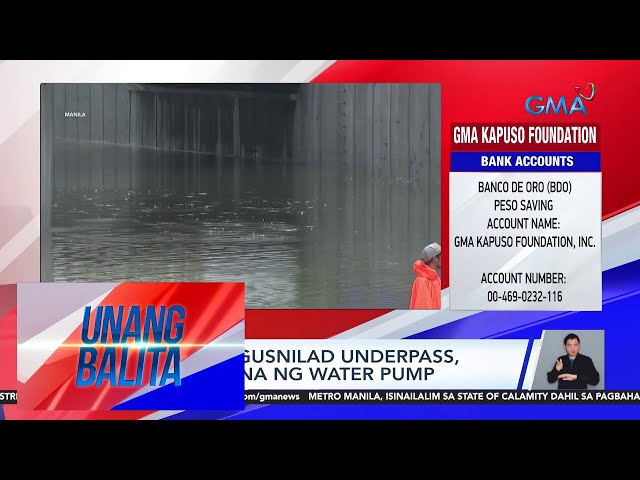 ⁣Baha sa Lagusnilad Underpass, Manila, ginamitan na ng water pump | Unang Balita