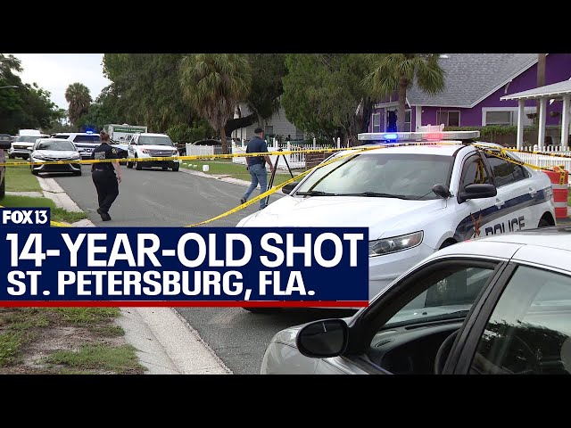 14-year-old shot outside home
