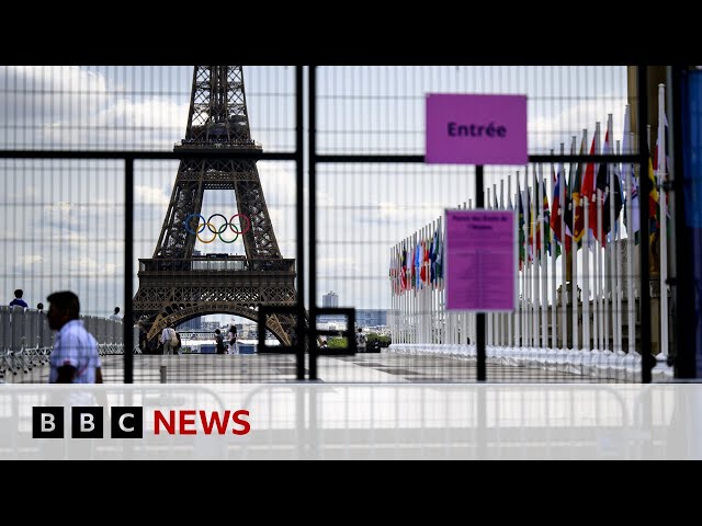 Paris set for 2024 Olympics opening ceremony as security tightened | BBC News