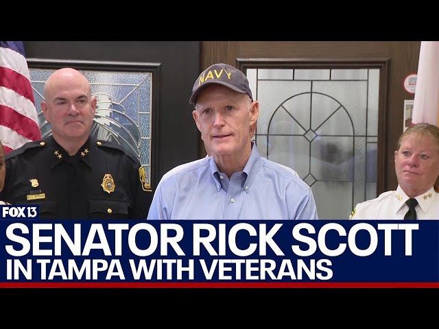 Senator Rick Scott holds press conference in Tampa